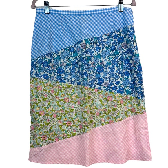 Mary Jane Dresses & Skirts - Mary Jane Cottagecore Patchwork Pastel 100% Cotton Skirt Size 10